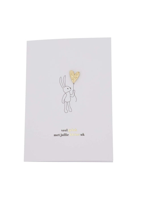 Wenskaart broche hartje kleine uk