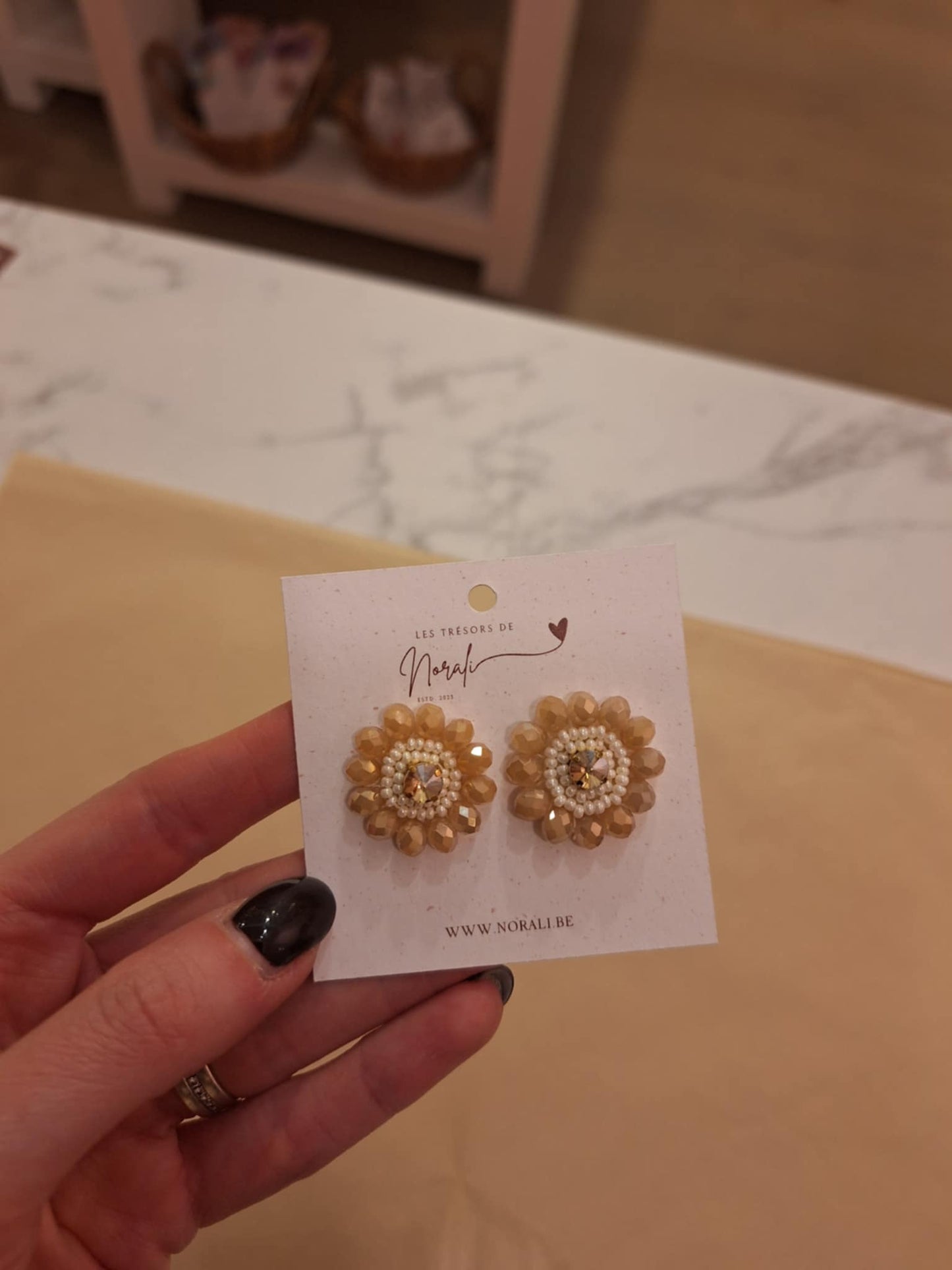 Stacy Studs Beige