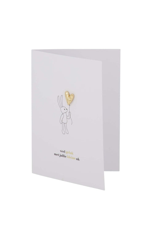 Wenskaart broche hartje kleine uk