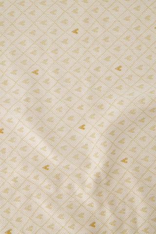 Placemat hartjes wit/zand/goud