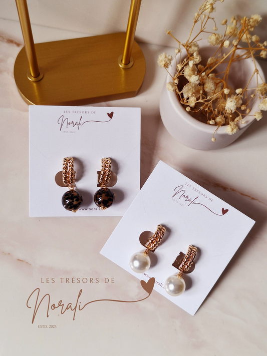 Oorbel parel crochet