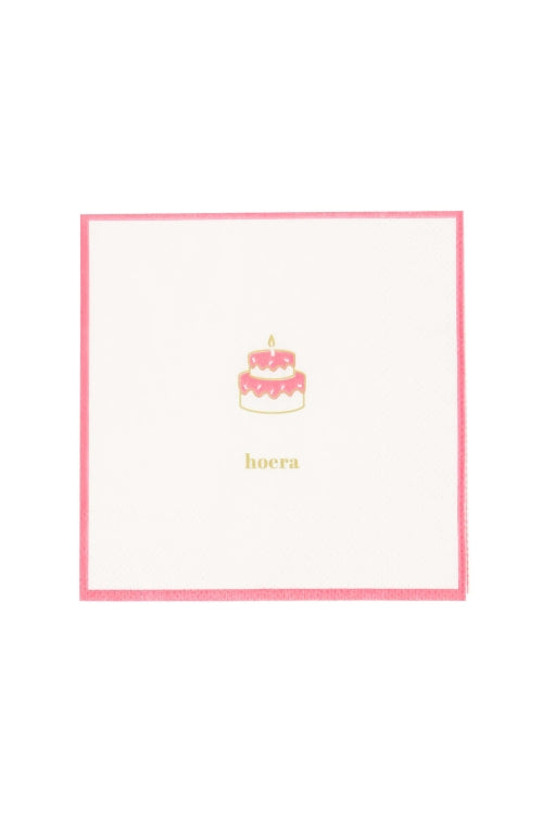 Hoera taart servietten