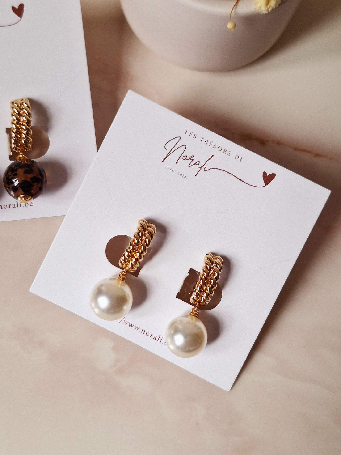 Oorbel parel crochet