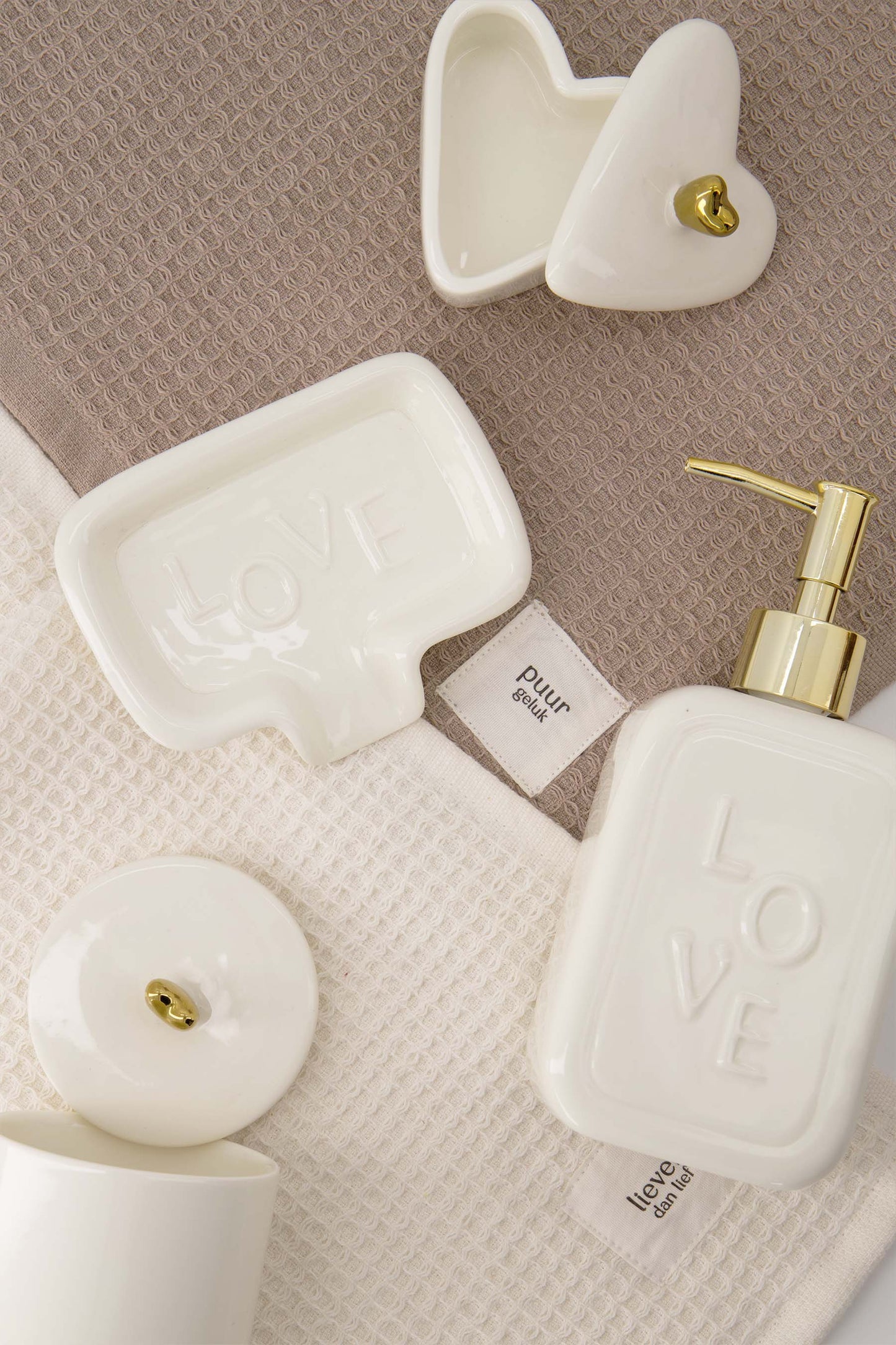 Badhanddoek Zusss. (Taupe / Ecru)