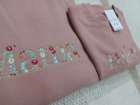 Sweater Bloemen Mama Roze