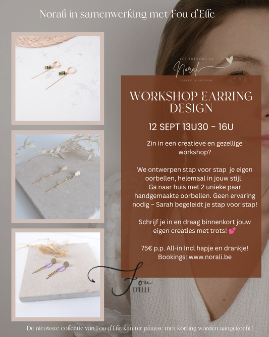 Workshop Earring Design - Fou d'Elle - 12 sept 13u30 - 16u