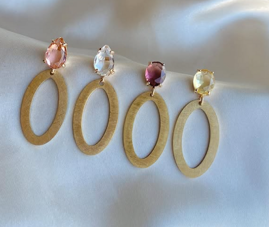 Small oval earrings gold (#colors)